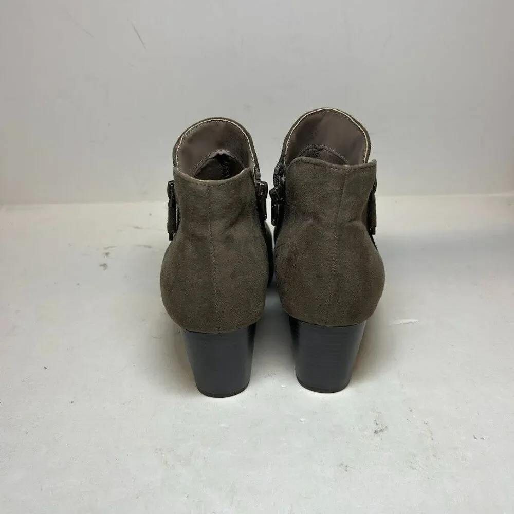 Style & Co. Womens 5 M Grey Masrinaa Block Heel Ankle Booties DISPLAY RX8